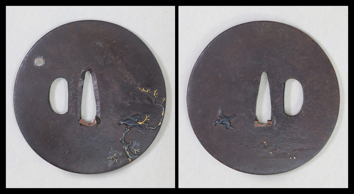 鍔：三羽烏図 Tsuba:Sanwa Karasu Zu